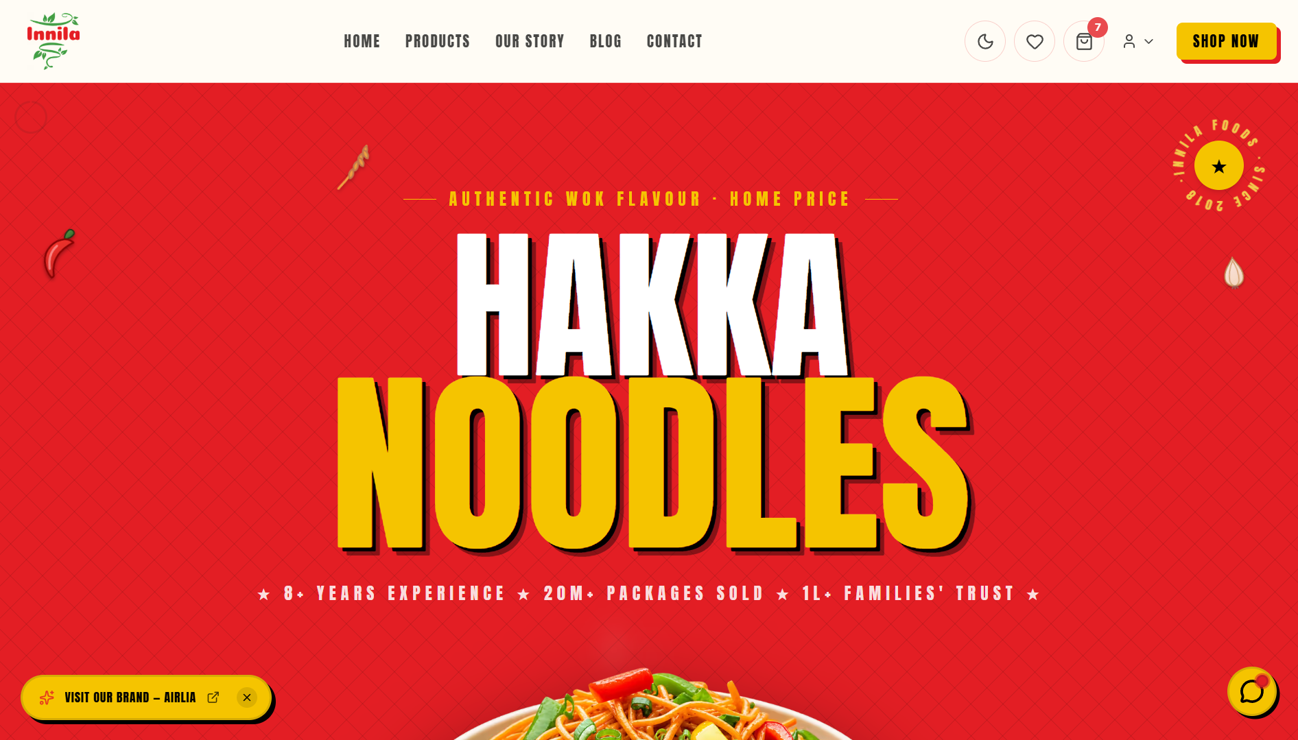 Innila traditional foods and vermicelli e-commerce storefront